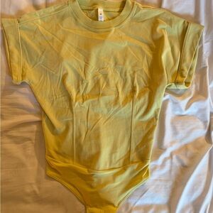 lululemon Light Yellow Short-Sleeve Bodysuit
